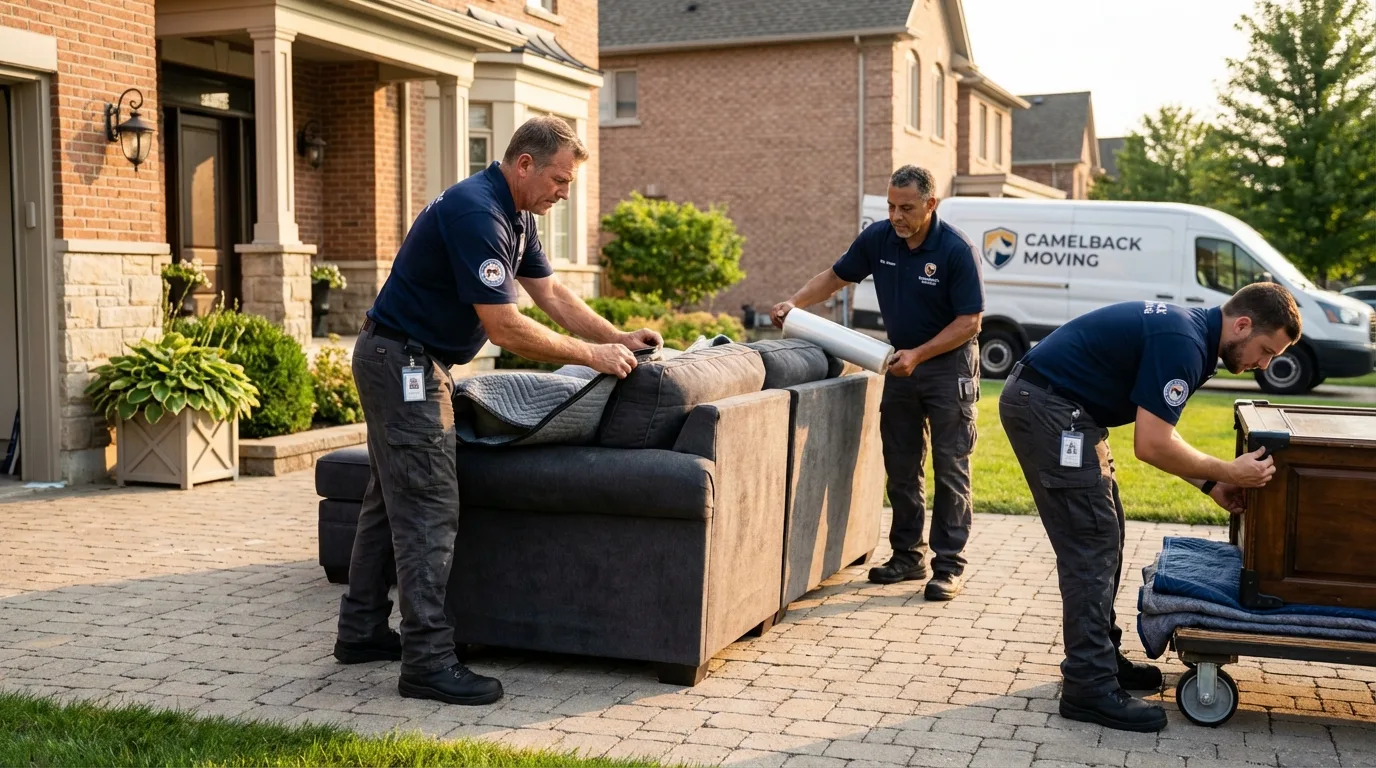 Large estate moving crew wrapping furniture in Neillsville, WI